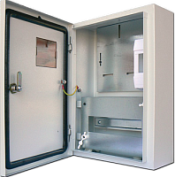 Щит учета ЩУ-1Н-12 унив. под 1 фазный счетчик Навесной дин-рейка на 12 автоматов, 400х315х165, IP55 | код KRZMI49 | KRZMI