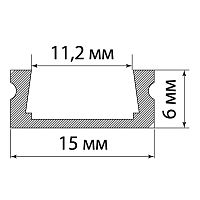 Алюминиевый профиль накладной черный 1506 (1 м), матовый рассеиватель, 2 заглушки, 2 крепежа TDM | код SQ0331-0491 | TDM