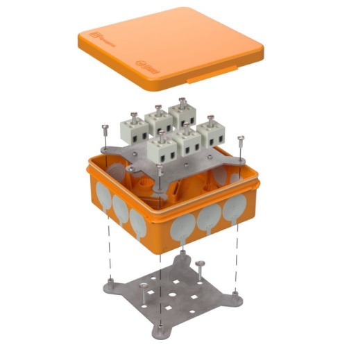 Коробка огнестойкая для о/п двухкомпонентная 60-0303-FR2.5-12 Е15-Е120 RAL2004 100х100х40 (16 шт/кор) Промрукав | код 60-0303-FR2.5-12 | ПРОМРУКАВ