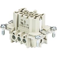 Розеточная контактная вставка REVOS, Size 6, винтовая фиксация, с защитой провода, 6 полюсов + РЕ, 500 V, 16 A, материал контактов: медный сплав, покрытие контактов: олово | код 70.300.0640.0 | Wieland