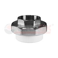 Муфта разъемная 25 х 3/4' ВР полипропиленовая PPR белая | код 10155020 | VALFEX