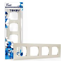 Рамка 4-м Pixel универс. беж. | код TKE-PX-RM4-C02 | TOKOV ELECTRIC