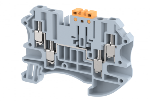 Клемма проходная винтовая 2,5 мм2, на 4 подключения, черная TQKFT2.5-2x2-BLACK | код 1202060005 | Elmex
