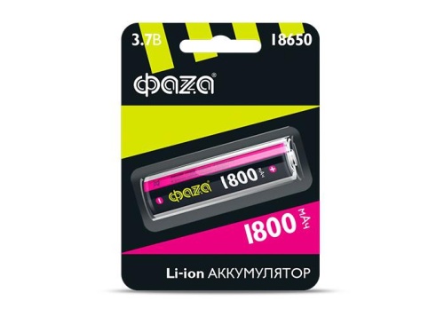 Аккумулятор 18650 3.7В Li-Ion 1800мА.ч без платы защиты | код 5008045 | ФАZА