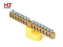 Шина PE ноль на одном угловом изол ШНИ-6х9-14-У1-желтый HLT | код 081-01-135 | HLT