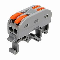 PCT-222D Клемма проходная универ. строительно-монтажная на DIN-рейку 2-2-проводная 0.08-2.5мм2, шт | код PCT-222D | SUPU