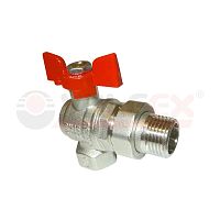 Кран шаровой латунный PREMIUM для ВОДЫ 3/4дюйм ВР/НР. бабочка угловой амер.НИК-Й11Б27фт1М | код VF.269.NB1.034.PREMIUM | VALFEX