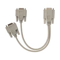 Переходник штекер VGA - 2 гнезда VGA, провод REXANT | код 17-6834 | REXANT