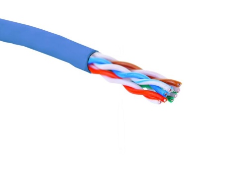 Витая пара U/UTP кат 5e 4 пары AWG24 нг(A)-HF IN синий коробка 305м | код 19C-U5-12BU-B305 | Eurolan