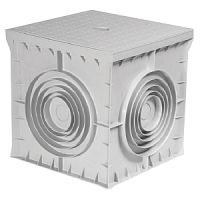 Распределительная коробка с крышкой 550x550x500мм, 4 вывода, пластик, серый цвет | код CP555550 | CETINKAYA PANO