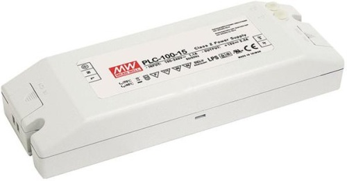 Источник питания AC-DC, 60Вт, вход 90…264В AC, 47…63Гц , 127...370В DC, ККМ, выход 15В (рег.12,8...15)/5А (рег. 3,75...5А), изоляция 3750В AC, в кожухе 200,5х70,5х35мм, -30…+50С | код PLC-100-15 | MeanWell Источник питания AC-DC, 60Вт, вход 90…264В AC, 47…63Гц , 127...370В DC, ККМ, выход 15В (рег.12,8...15)/5А (рег. 3,75...5А), изоляция 3750В AC, в кожухе 200,5х70,5х35мм, -30…+50С | код PLC-100-15 | MeanWell