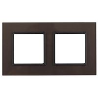 Рамка на 2 поста, стекло, Эра Elegance, бронза+антр, 14-5102-13 | код Б0034493 | ЭРА