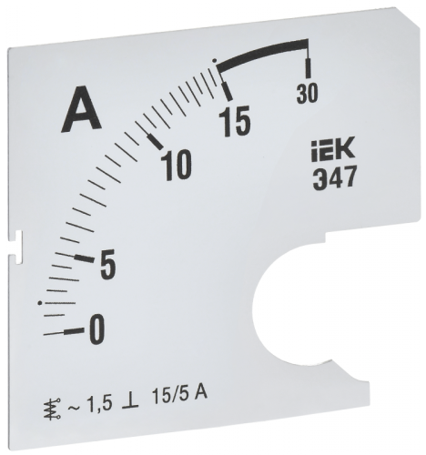 Шкала смен. для амперметра Э47 15/5А-1,5 72х72мм IEK | код IPA10D-SC-0015 | IEK