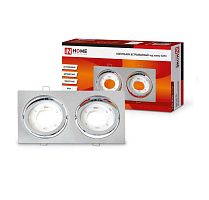 Светильник точечный GX53R-2ST 2RC GX53 IP20 230В встраив. поворотн. двойной метал. хром. | код 4690612021560 | IN HOME