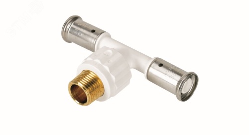 Тройник НР, ПВДФ пресс (белый), 20x3/4x20 | код 14PKW-200520 | Henco