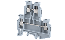 Клемма проходная винтовая с электронными компонентами 4 мм2, с обратным диодом 1000 В, двухуровневая, на 4 подключения, серая KUDD4ND3(G) | код 1103510430 | Elmex