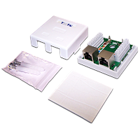 Настенная розетка, 1 порт RJ-45 категории 5е, STP, белая | код TWT-SM1-45/S-WH | TWT