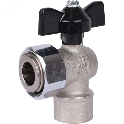Кран шаровой с накидной гайкой угловой, ВР/накидная гайка, ручка бабочка 1/2x3/4 | код SVB-1010-001520 | STOUT Кран шаровой с накидной гайкой угловой, ВР/накидная гайка, ручка бабочка 1/2x3/4 | код SVB-1010-001520 | STOUT