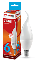 Лампа светодиодная LED-СВЕЧА НА ВЕТРУ-VC 6Вт 230В Е14 4000К 540Лм IN HOME | код 4690612030395 | IN HOME