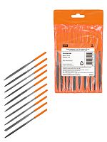 Набор надфилей 10 шт, ?3 мм, длина 140 мм, пластиковая рукоятка, Рубин TDM | код SQ1026-0303 | TDM