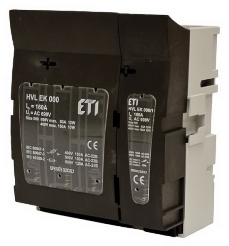 Разъединитель HVL EK 000 4p 100A M8 | код 001701420 | ETI Разъединитель HVL EK 000 4p 100A M8 | код 001701420 | ETI