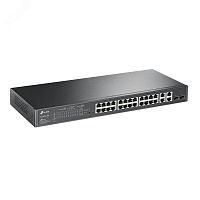 Коммутатор управляемый 30 портов, 24хRJ45 10/100 Мб/с, 2хRJ45/SFP, 4хRJ45 | код TL-SL2428P | TP-Link