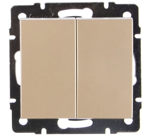 Выключатель RAIN двойной жемчужно-белый перламутр механизм | код 703-3088-101 | Lezard