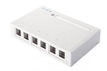 Коробка настенная 6-портовая под UTP модули Keystone белая | код 12B-00-06WT | Eurolan