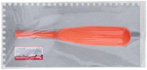 Гладилка стальная с пластиковой ручкой, 280х130 мм зубчатая, зуб 6х6 мм | код 5137 | FIT фото 3