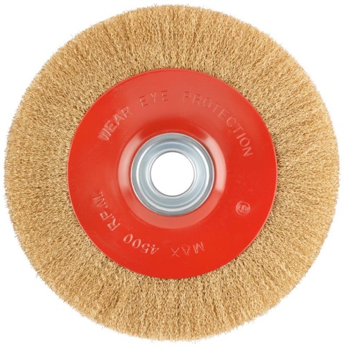 Корщетка-колесо, стальная латунированная волнистая проволока 250 мм | код 39017 | FIT фото 2