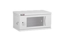 Настенный разборный шкаф TLK 19, 15U, перфорированная дверь, Ш600хВ703хГ600мм, 2 пары монтажных направляющих, серый | код TWI-156060-P-GY | TLK