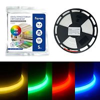 Лента светодиодная неоновая LEDх144/м 5м 14.4w/m 24в IP68 RGB | код 48731 | Feron