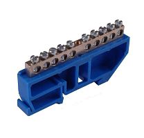 Шина "N" на 6 присоединений 63А на изоляторе под DIN-рейку HEGEL Шина _N_ 63.06.DIN