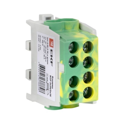 Клемма распределительная КСР с двойным винтом 2x25/2x16 желто-зеленая PROxima | код ksr-2.25-2.16-y-green | EKF фото 2