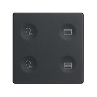 Выключатель сенсорный 4-кл. СП Simon 82 Sense IP20 с тематич. маркир. Т3 графит Simon 8000645-038