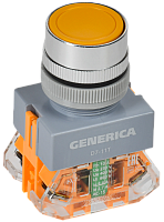 Кнопка D7-11T d=22мм 1з+1р с фикс. жел. GENERICA | код BBT50-11T-3-21-K05-G | GENERICA by IEK