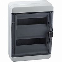 Распределительный шкаф OptiBox P, 24 мод., IP65, навесной, пластик, прозрачная черная дверь |  код. 117970 |  КЭАЗ