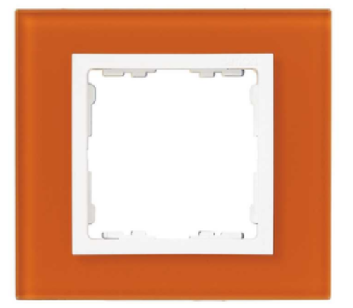 Рамка на 1 пост, S82N, оранжевый - белый (стекло) | код 82617-65 | Simon