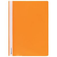 Скоросшиватель пластиковый BRAUBERG, А4, 130/180 мкм, оранжевый, 228673 | код 228673 | BRAUBERG