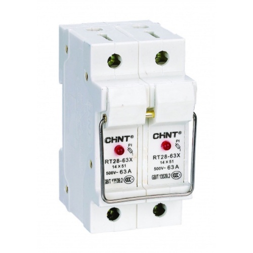Держатель плавких вставок с индикацией RT28-63X 14х51 2П (CHINT) | код 520516 | CHINT