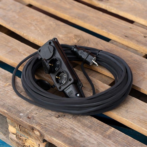 Удлинитель-шнур КГ 3х1.5, 20 м, 3 гнезда, морозостойкий, с/з, 16 А, 3500 Вт, IP44 REXANT | код 11-7075 | REXANT фото 3