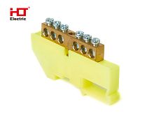 Шина N ноль на DIN-изол ШНИ-8х12-6-Д-желтый HLT | код 081-03-13| HLT