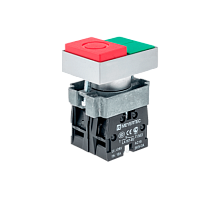 Кнопка двойная, красный/зеленый, 1NO+1NC, выступающий толкатель, мет. MTB2-BLZ1584 | код 58202 | MEYERTEC