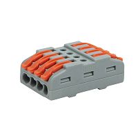 Клемма СМК 222-424 проходная 4 полюса (0,08-4мм?), серая (25 шт/уп) REXANT | код 07-5246 | REXANT