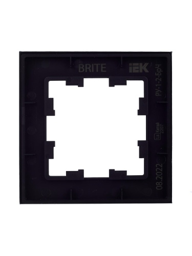 Рамка 1-м BRITE РУ-1-2-БрЧ стекло черн. | код. BR-M12-G-K02 | IEK фото 2