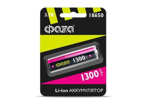 Аккумулятор 18650 3.7В Li-Ion 1300мА.ч без платы защиты BL-1 | код 5028227 | ФАZА