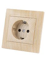 Розетка 2П+З 16А 250В с защ. шт. сосна Лама TDM | код SQ1815-0311 | TDM