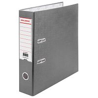 Папка-регистратор BRAUBERG с покрытием из ПВХ, 70 мм, серая (удвоенный срок службы), 221819 | код 221819 | BRAUBERG