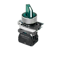 Переключатель на 2 положения с фиксацией и подсветкой, зеленый, 1NO, 24V AC/DC, IP65, металл MTB4-BK23711 | код 137175 | MEYERTEC