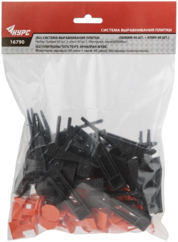 Система выравнивания плитки СВП зажимы "Флаг" и клинья ширина шва 1.5мм (уп.40шт) КУРС 16790 фото 2